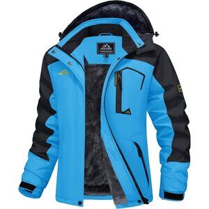 Women's Blue Black Ski Jacket Waterproof Snow Jacket Warm Windproof Winter Coats